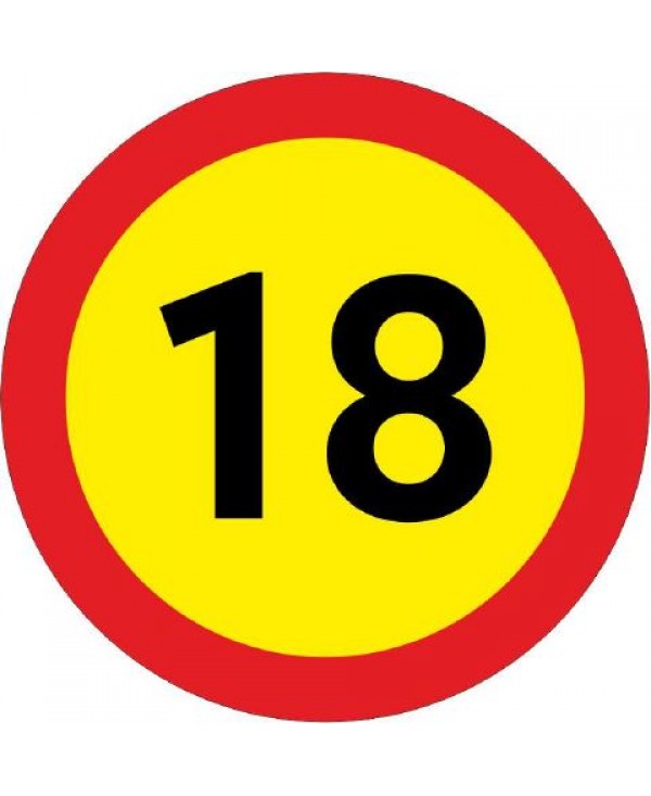 Znak - Magnet 7cm - 18 let